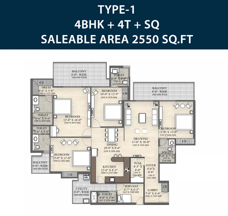 irish platinum 4bhk 2550 sqft floor plan 5